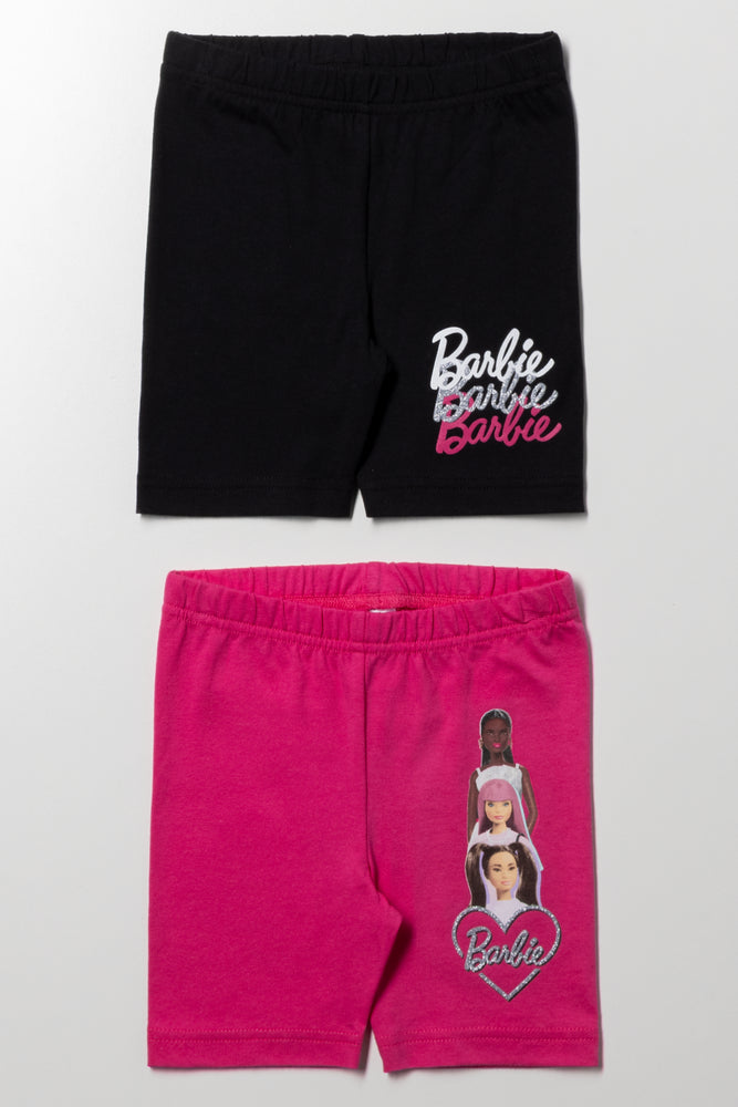 Barbie 2 Pack Cycling Shorts Black And Pink