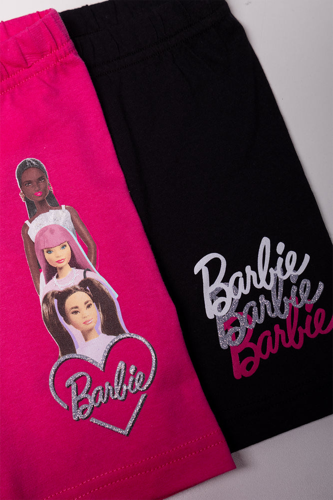 Barbie 2 Pack Cycling Shorts Black And Pink