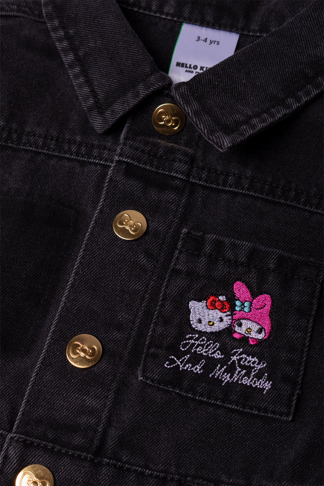 Hello Kitty Utility Denim Dress Black (1)