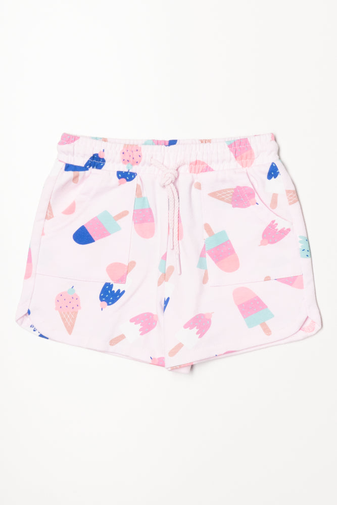Ice Cream Fleece Shorts Pink