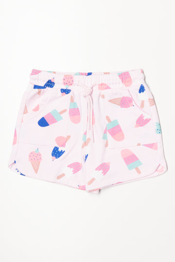 Ice Cream Fleece Shorts Pink