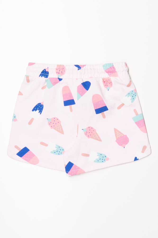 Ice Cream Fleece Shorts Pink (2)