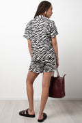 Zebra Short Sleeve Shirt Black And White (2)