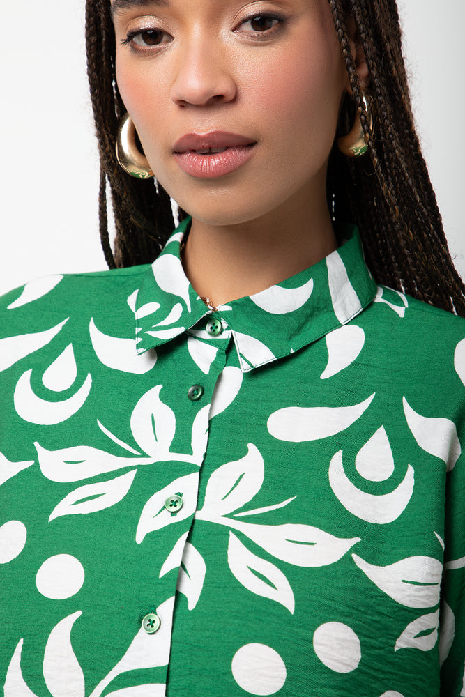 Short Sleeve Tropical Shirt Green (3)