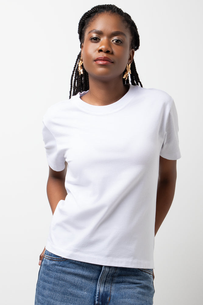 Crew Neck Short Sleeve T-Shirt White