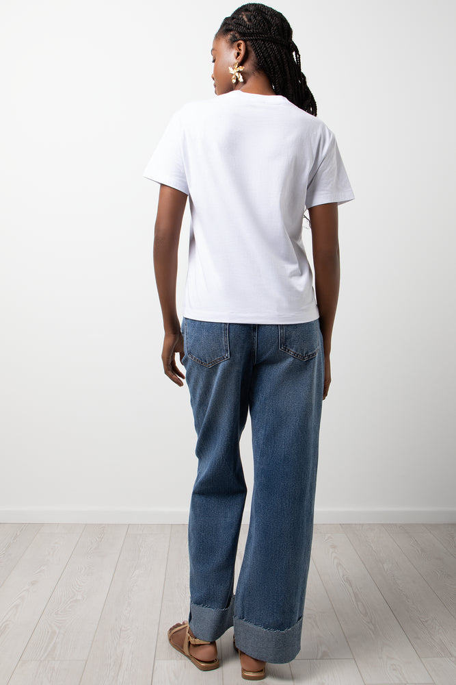 Crew Neck Short Sleeve T-Shirt White (2)