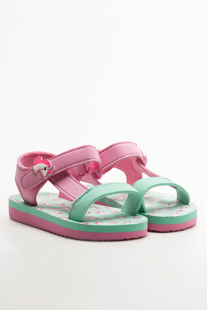 Unicorn Sandals Blue And Pink