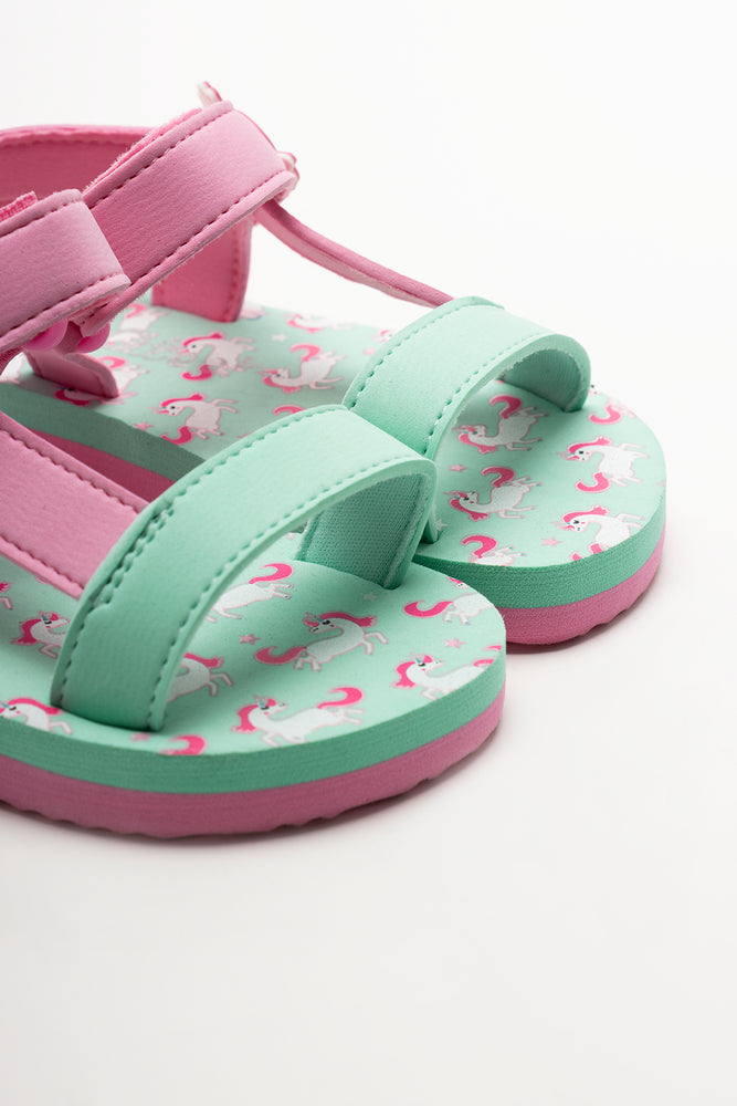 Unicorn Sandals Blue And Pink (2)