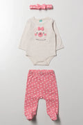 Bear Vest And Leggings Set Pink