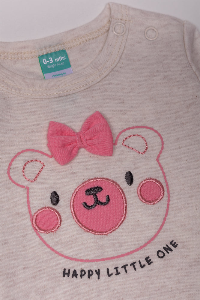 Bear Vest And Leggings Set Pink