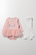Cat Print Dress Pink