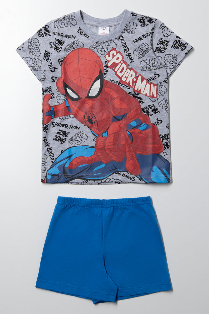 Spider-Man short sleeve pj grey melange