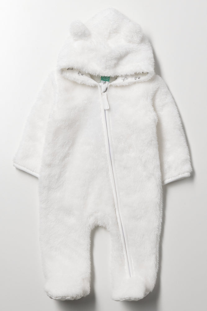 Fleece Babygrow White