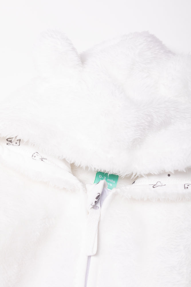 Fleece Babygrow White