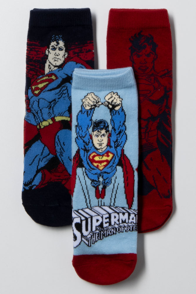 Superman 3 Pack Socks Navy