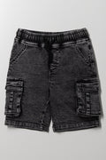 Cargo Denim Shorts Dark Grey