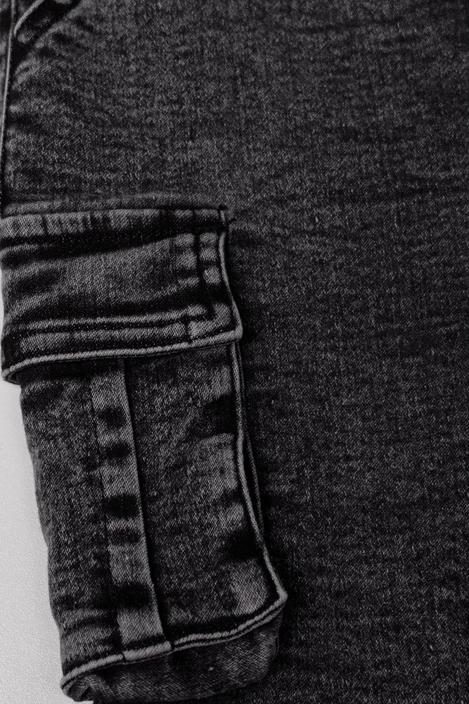 Cargo Denim Shorts Dark Grey (2)