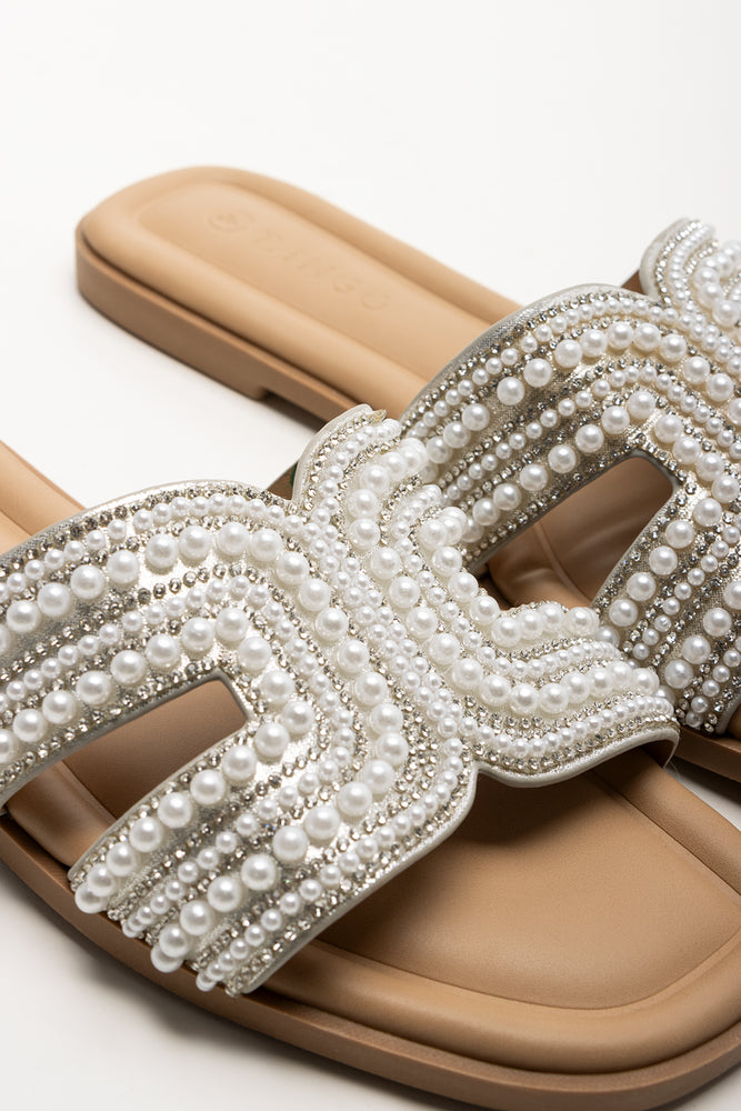 Pearl Mule Sandals Natural (2)
