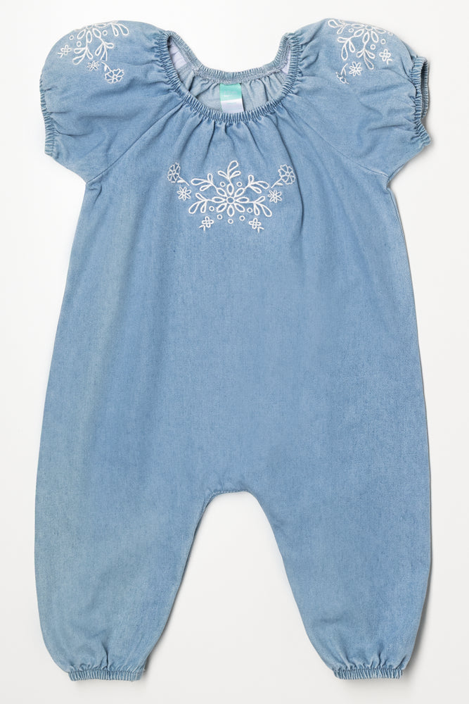 Embroidered Jumpsuit Blue