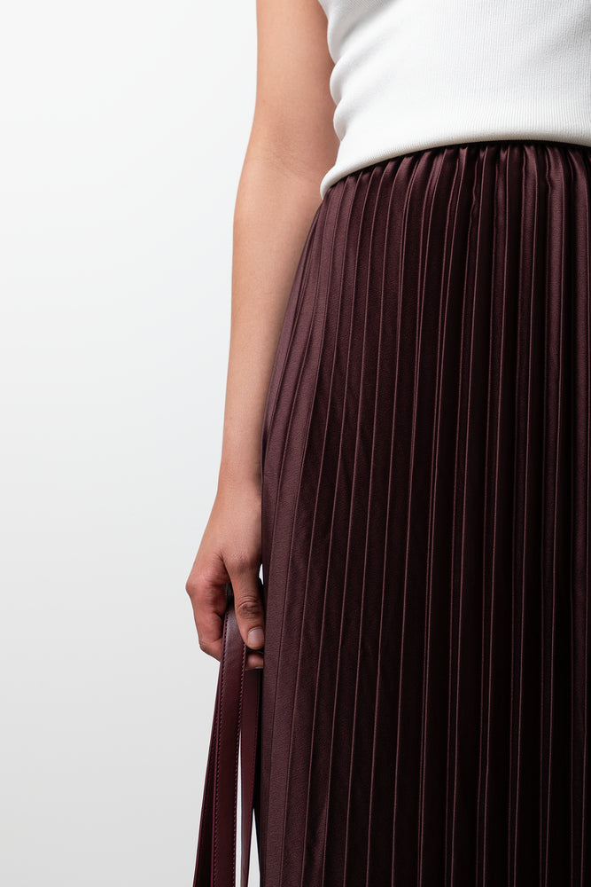 Maxi Pleated Skirt Brown (3)