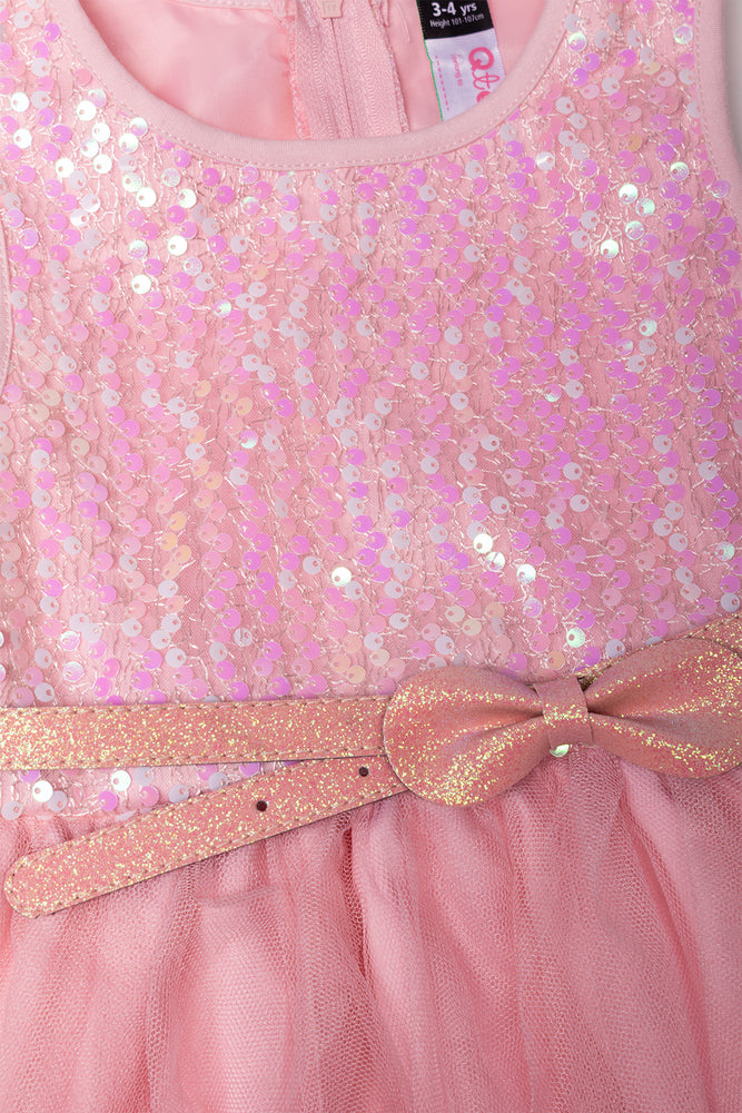 Sequence Mesh Dress Pink