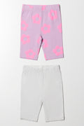 2 Pack Cycling Shorts Purple And Grey