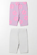 2 Pack Cycling Shorts Purple And Grey (2)