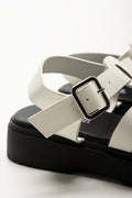 Chunky Caged Sandals White (3)
