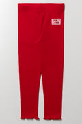Rib Leggings Red