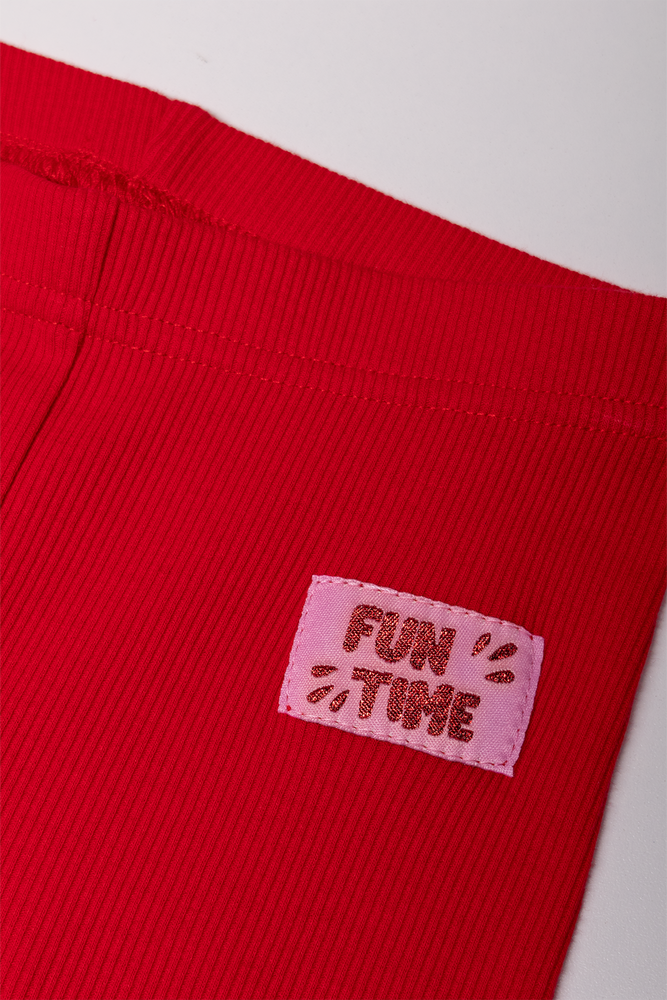 Rib Leggings Red