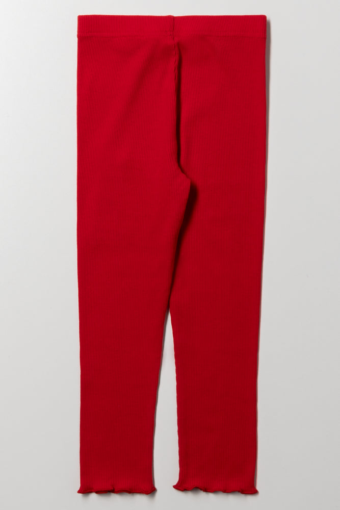 Rib Leggings Red (2)