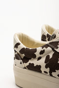 Platform Cow Print Sneakers Brown And Cream (3)
