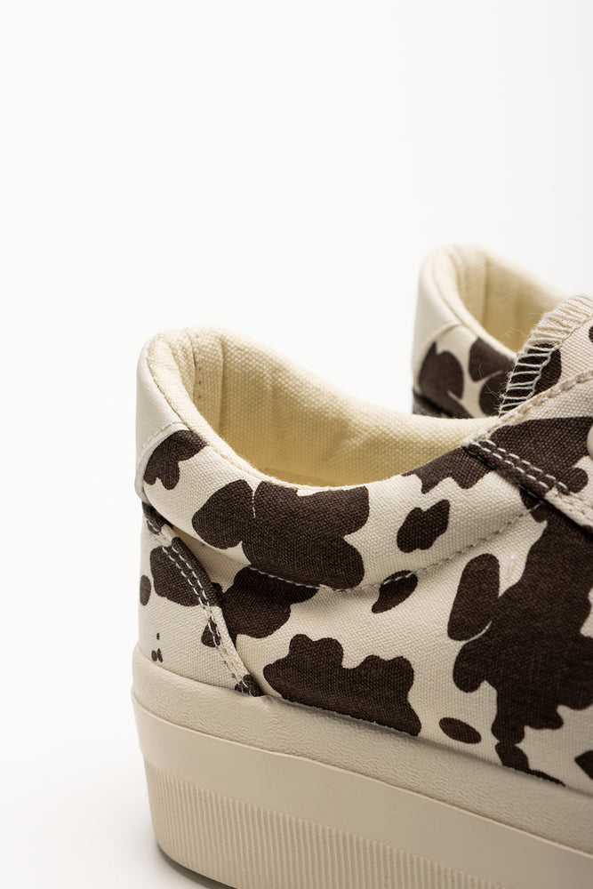 Platform Cow Print Sneakers Brown And Cream (3)
