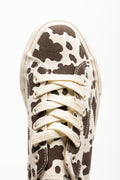 Platform Cow Print Sneakers Brown And Cream (4)