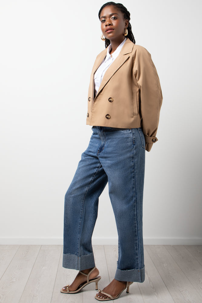 Cropped Trench Jacket Natural