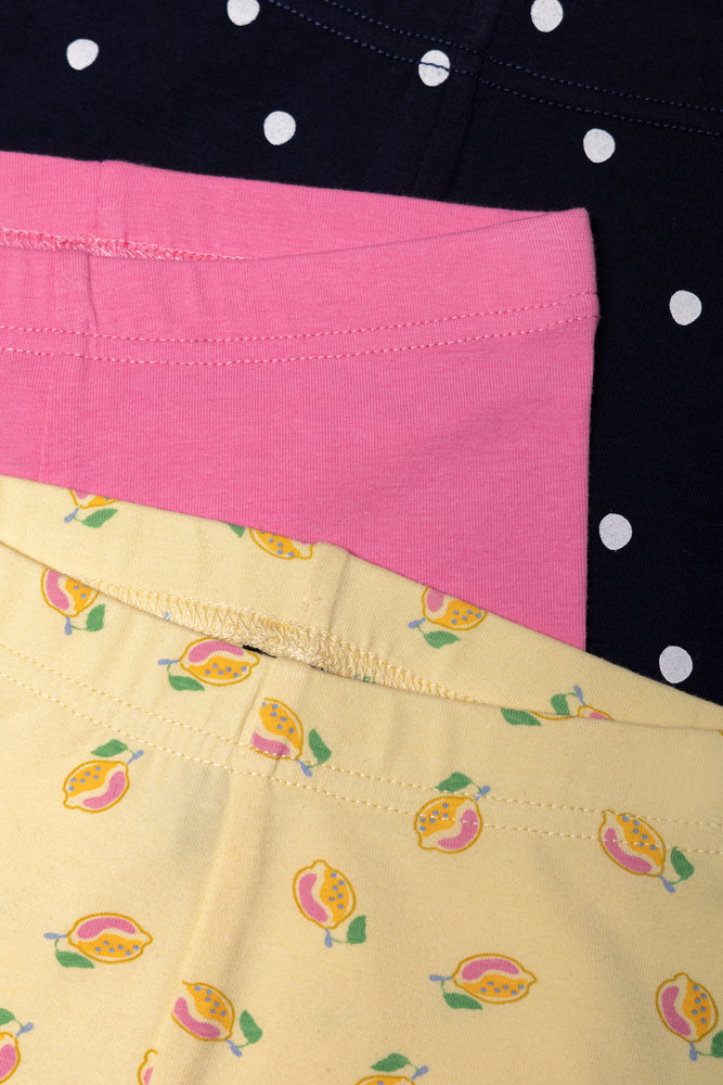 3 Pack Cycle Shorts Yellow, Navy And Pink (1)
