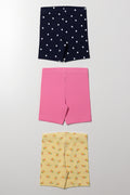 3 Pack Cycle Shorts Yellow, Navy And Pink (2)