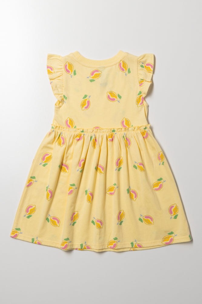 Lemon Print Dress Yellow