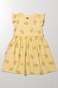 Lemon Print Dress Yellow