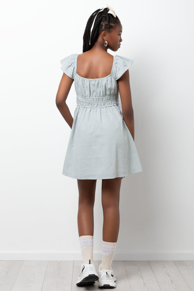 Gingham Dress Green (2)