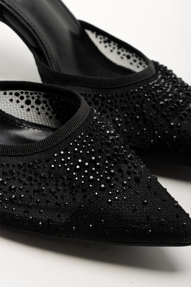 Mesh Pointy Heels Black (2)
