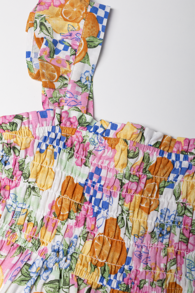 Smocked Bodice Dress Multi