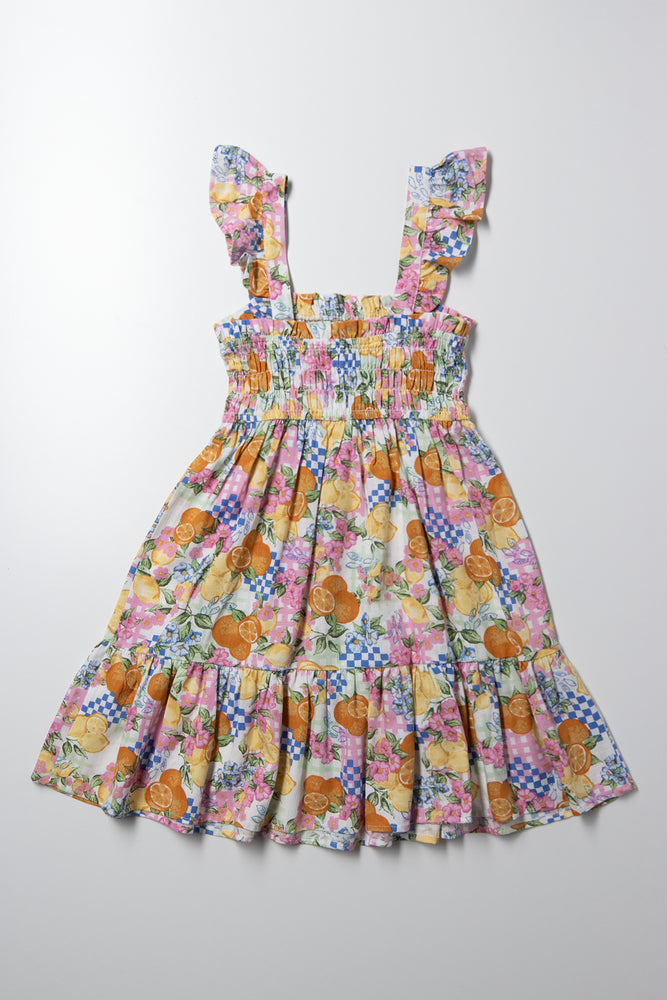 Smocked Bodice Dress Multi (2)
