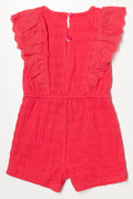 Frill Sleeve Jumpsuit Red (2)