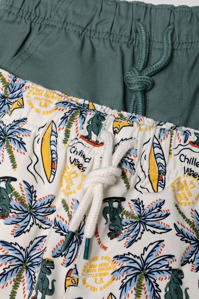 2 Pack Woven Shorts Green