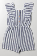Stripe Short Frill Jumpsuit Blue And White (3)