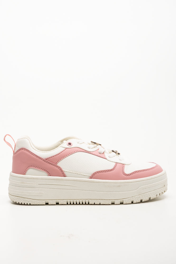 Butterfly Charm Sneakers Pink And White