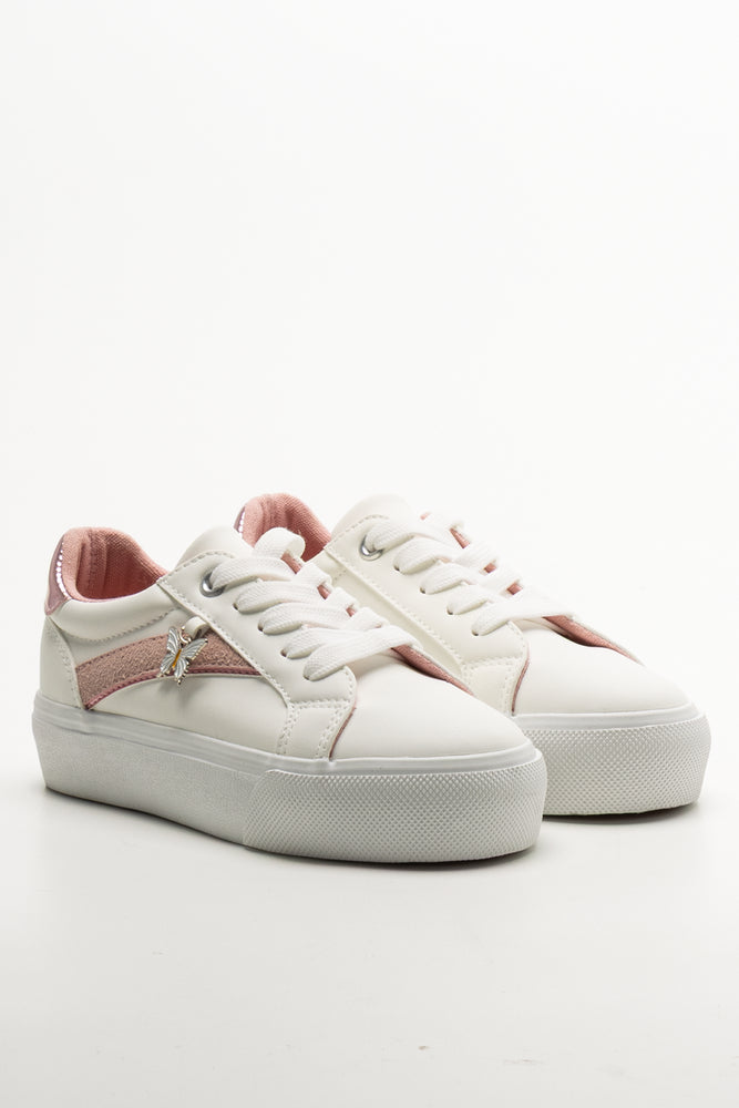 Butterfly Charm Sneakers White