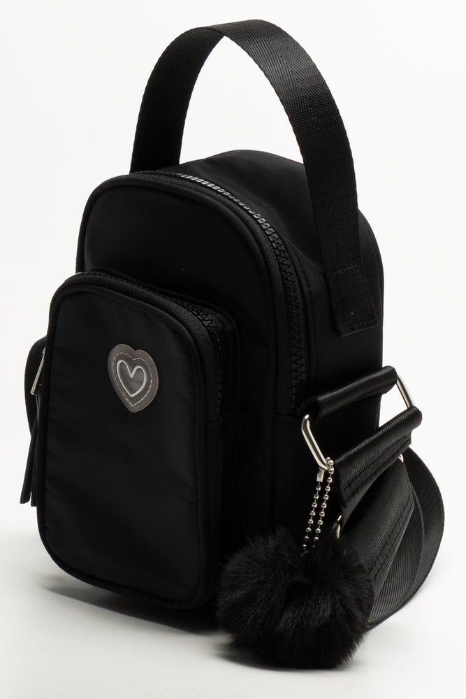 Pom Pom Sling Bag Black