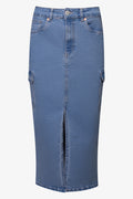Utility Denim Skirt Blue